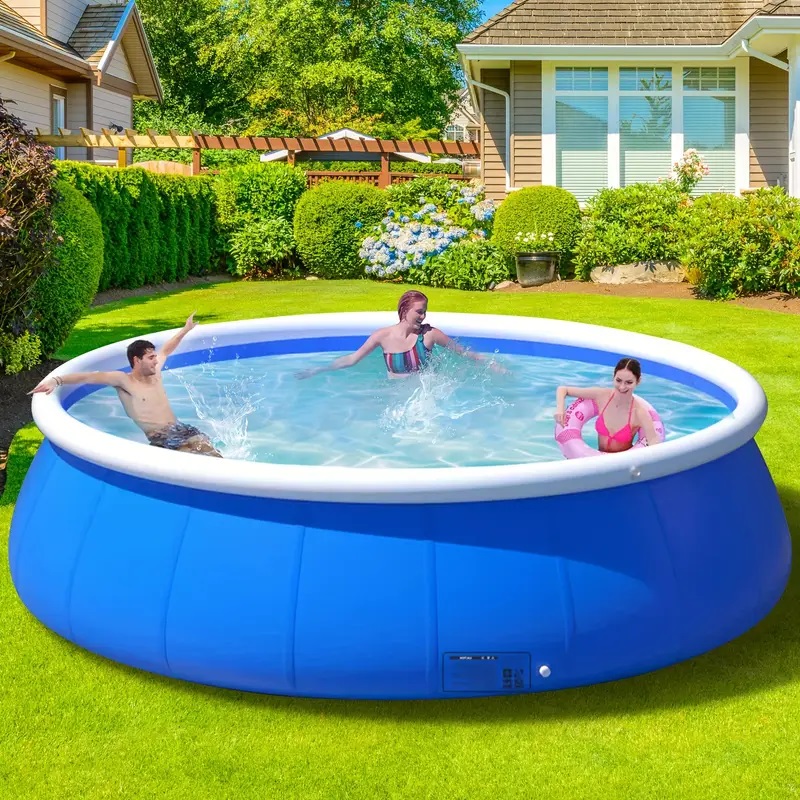 Piscina Inflable de Mariposa 366x76 - Piscina de Malla Enrollada de PVC Azul — imagen 5