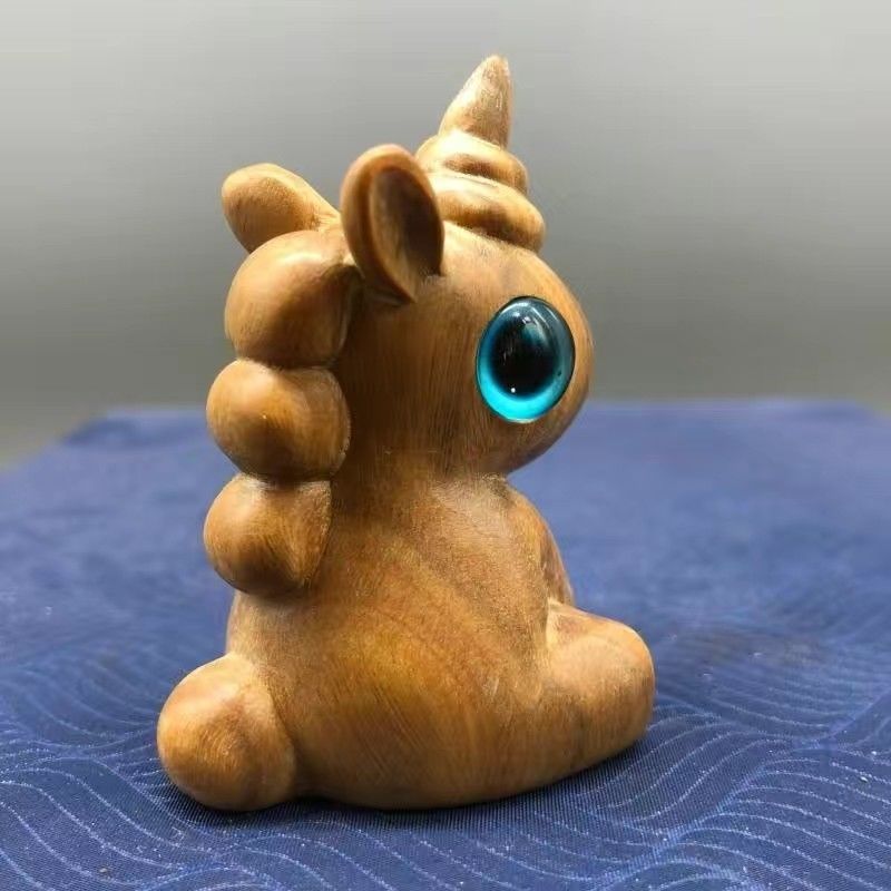 Sandalwood Kitten Ornaments Cute Hippo Mini Wooden Cat Play — image 20