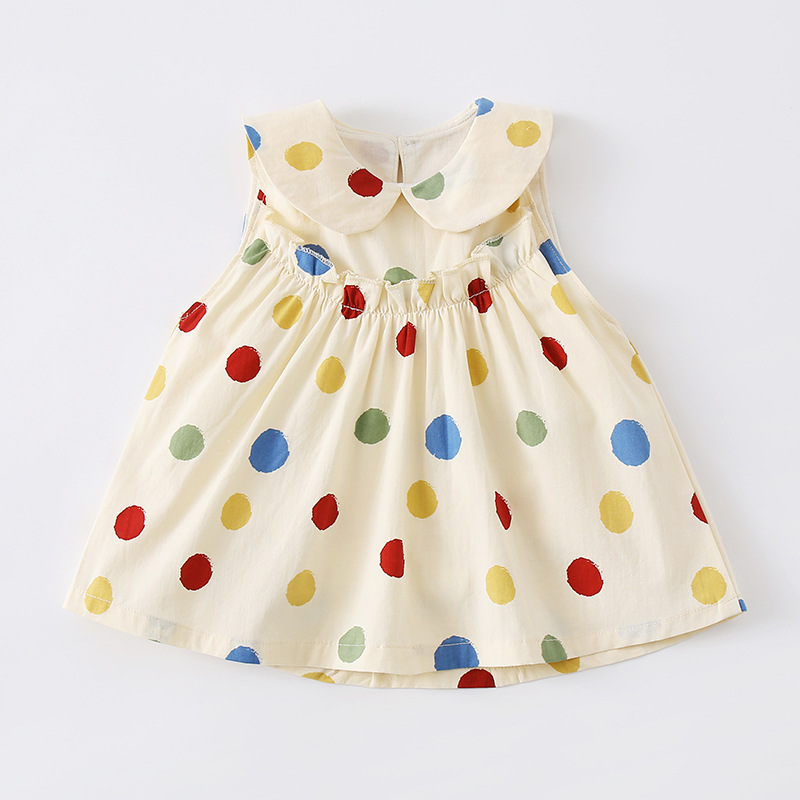 Children's Dot Print Butterfly Backless Dress for Toddler Girls — image 6