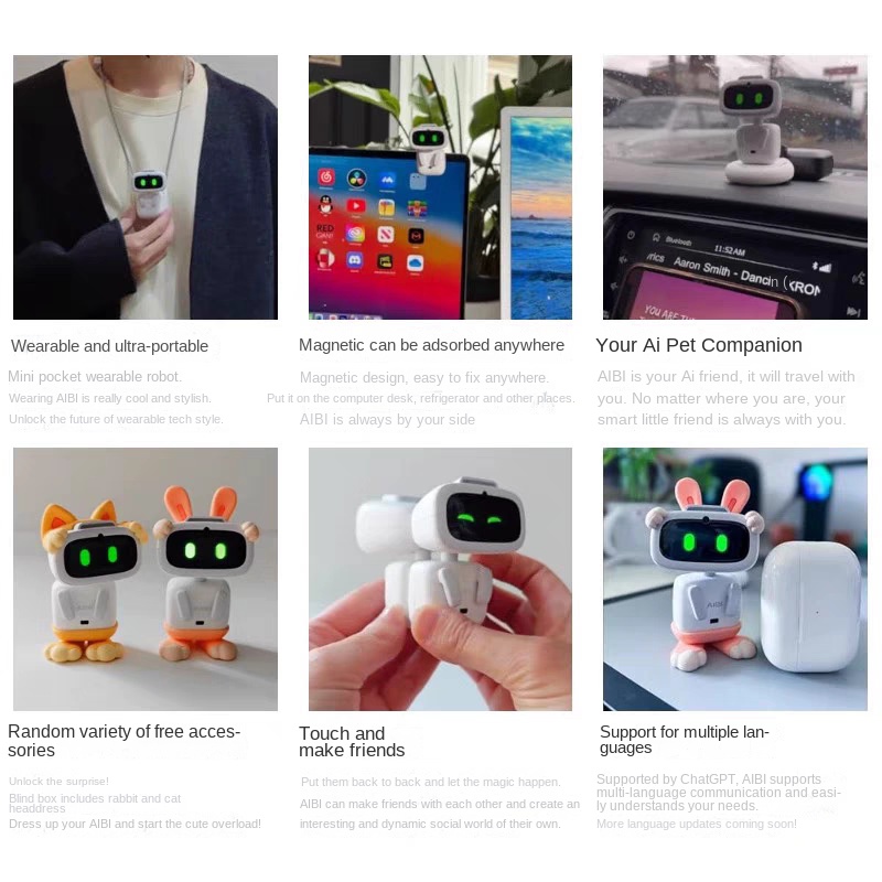 Authentic AiBi Robot Smart Pocket Electronic Pet Desktop Toy for Home Companionship with Chinese-English Two-Way Conversation — image 2
