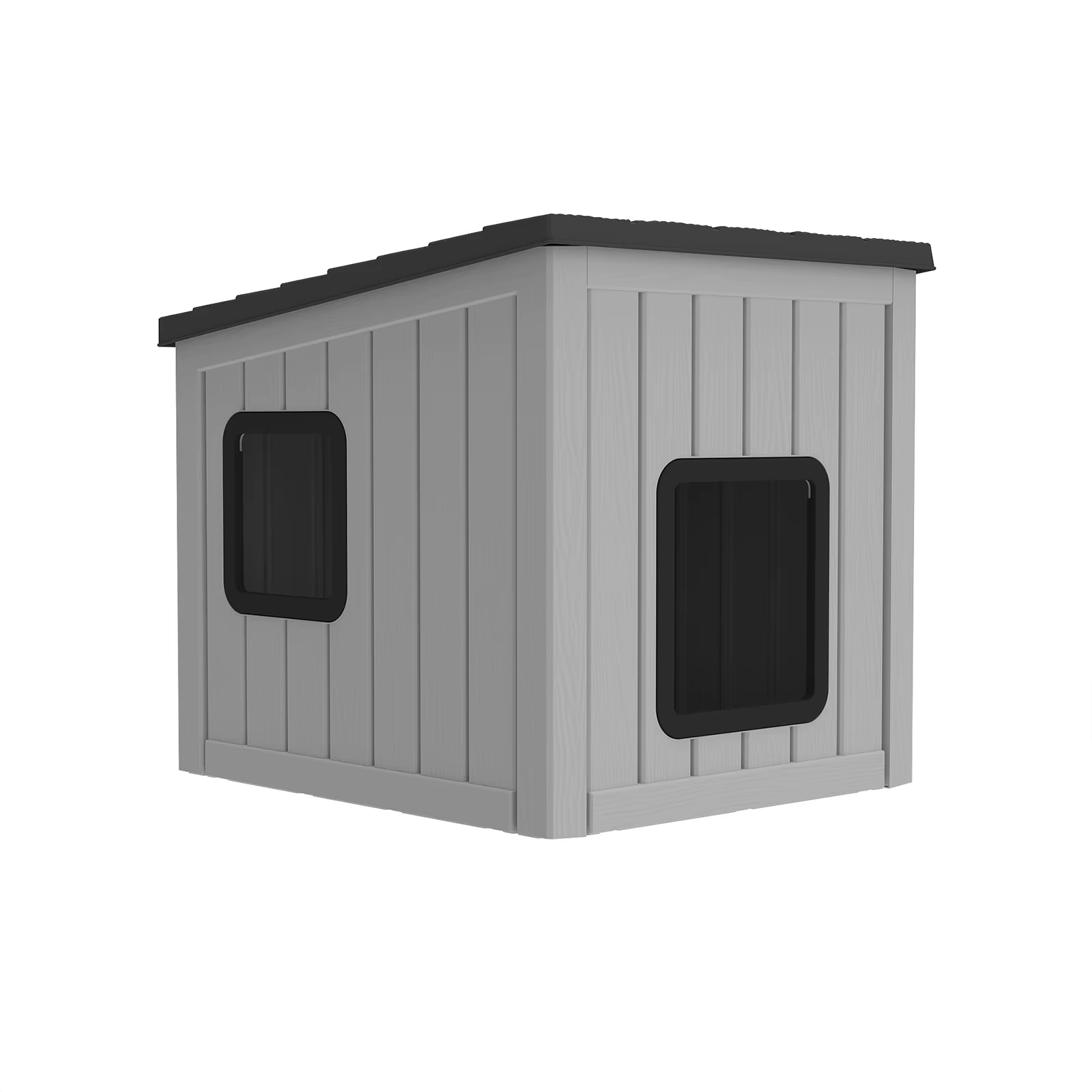 Cabaña de Plástico Resistente a la Lluvia para Gatos con Techo Inclinado, Refugio para Patio y Jardín Interior-Exterior — imagen 1