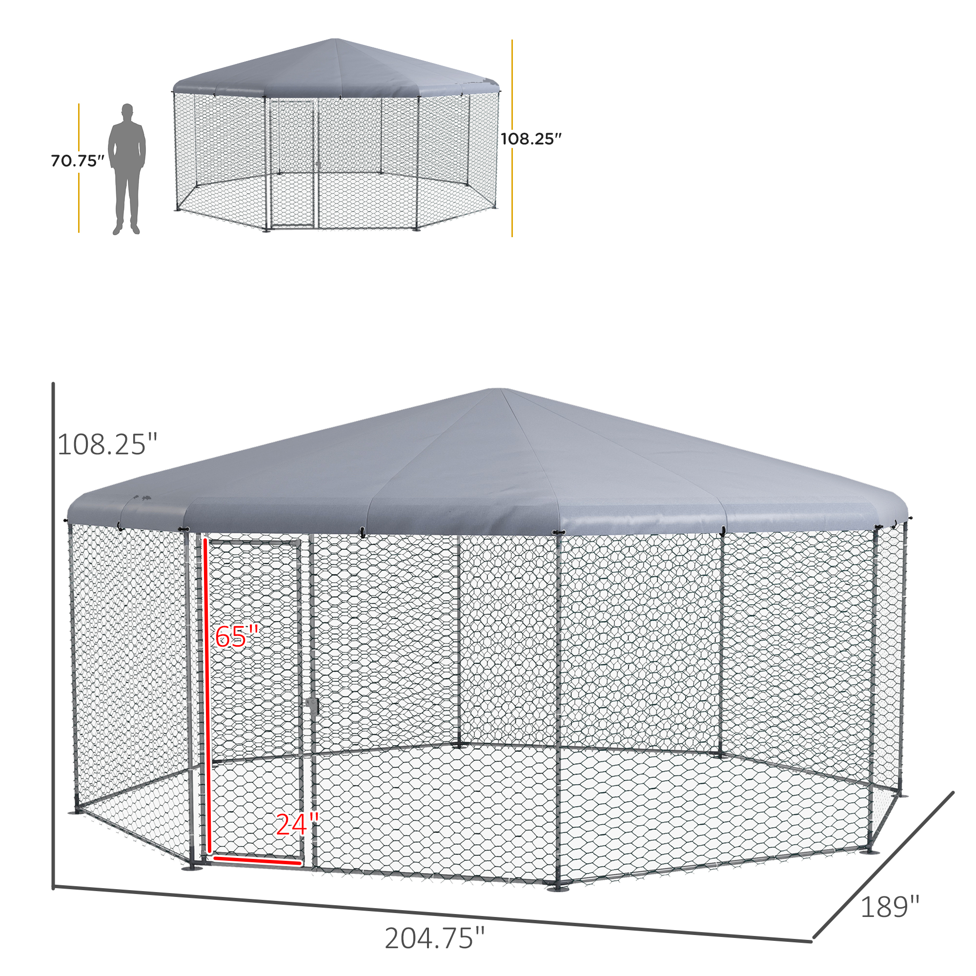 17.1 Ft X 15.7 Ft Chicken Run For 19-25 Chickens With Cover — imagen 4