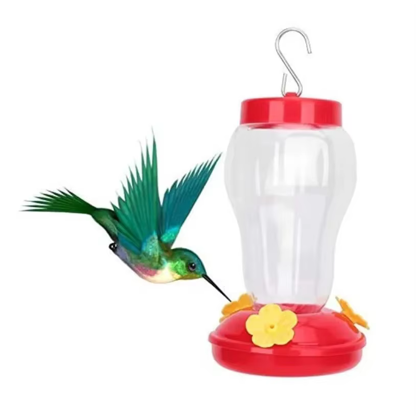 480ML Plastic Bird Water Feeder Bottle Hanging Hummingbird Feeder Garden Outdoor Plastic Flower Iron Hook Pet Bird Supplies — image 1