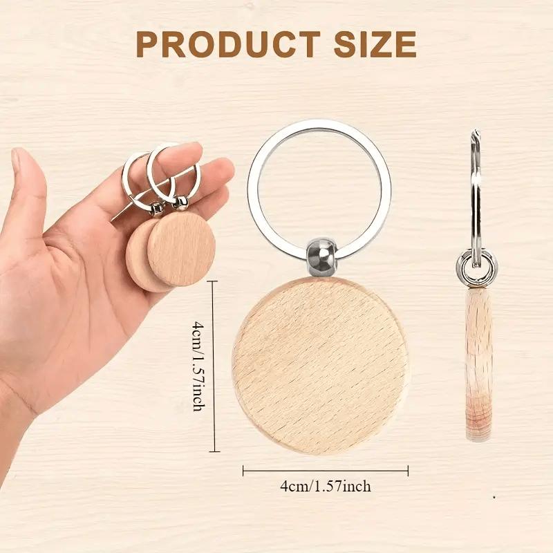 Set de 30 Llaveros de Madera - Llaveros Redondos de Madera Artesanales, Ideales para Manualidades, Sets Personalizables para Hacer Llaveros, Llaves de Auto, Etiquetas para Mochila, Accesorios para Mascotas y Decoraciones Navideñas — imagen 12