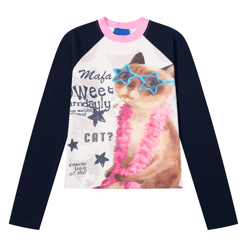 Siamese cat star sunglasses slim fit T-shirt — image 6