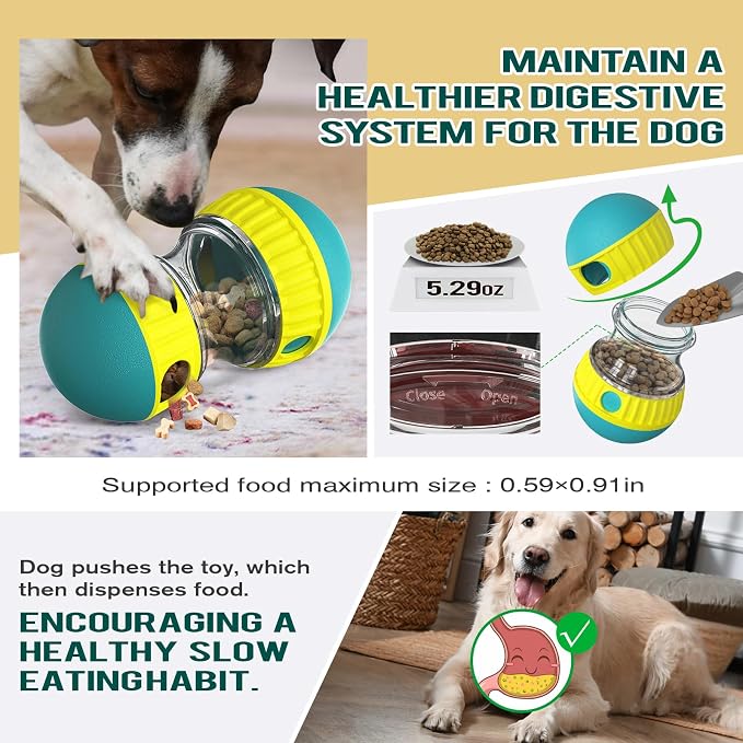 Adjustable Dog Puzzle Toy Treat Dispensing Ball, Tough Slow Feeder And Interactive Training Enrichment Toy — image 3