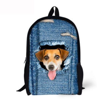 Mochila de Gato para Niños - Cómica con Animales 3D en Denim para Chicos y Chicas — imagen 20