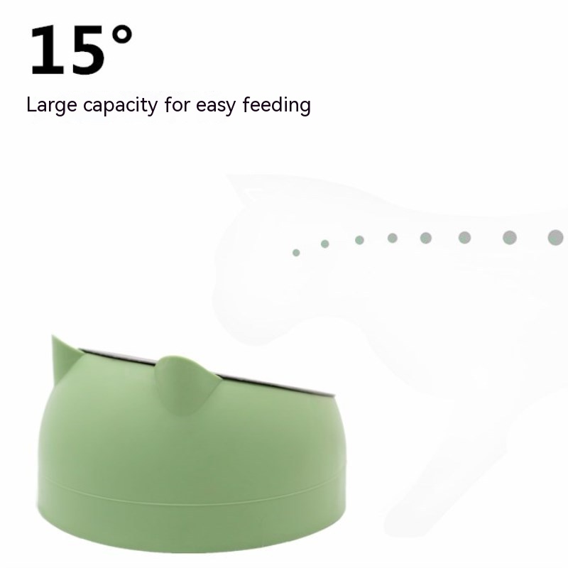 Bandeja de Alimento para Perros en Acero Inoxidable, Doble Plato con Protección Cervical y Boca Oblicua — imagen 11