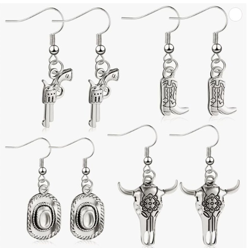 Auriculares de Vaquero Occidental, Caballo y Botas de Pistola, Cascos de Caballo, Pendientes de Aleación Vintage, Estilo Étnico — imagen 1