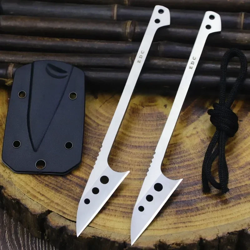 New Pocket knife, foutdoors ishing knife 440c one-piece steel hunting knife +K sheath, EDC camping tool knife — image 1