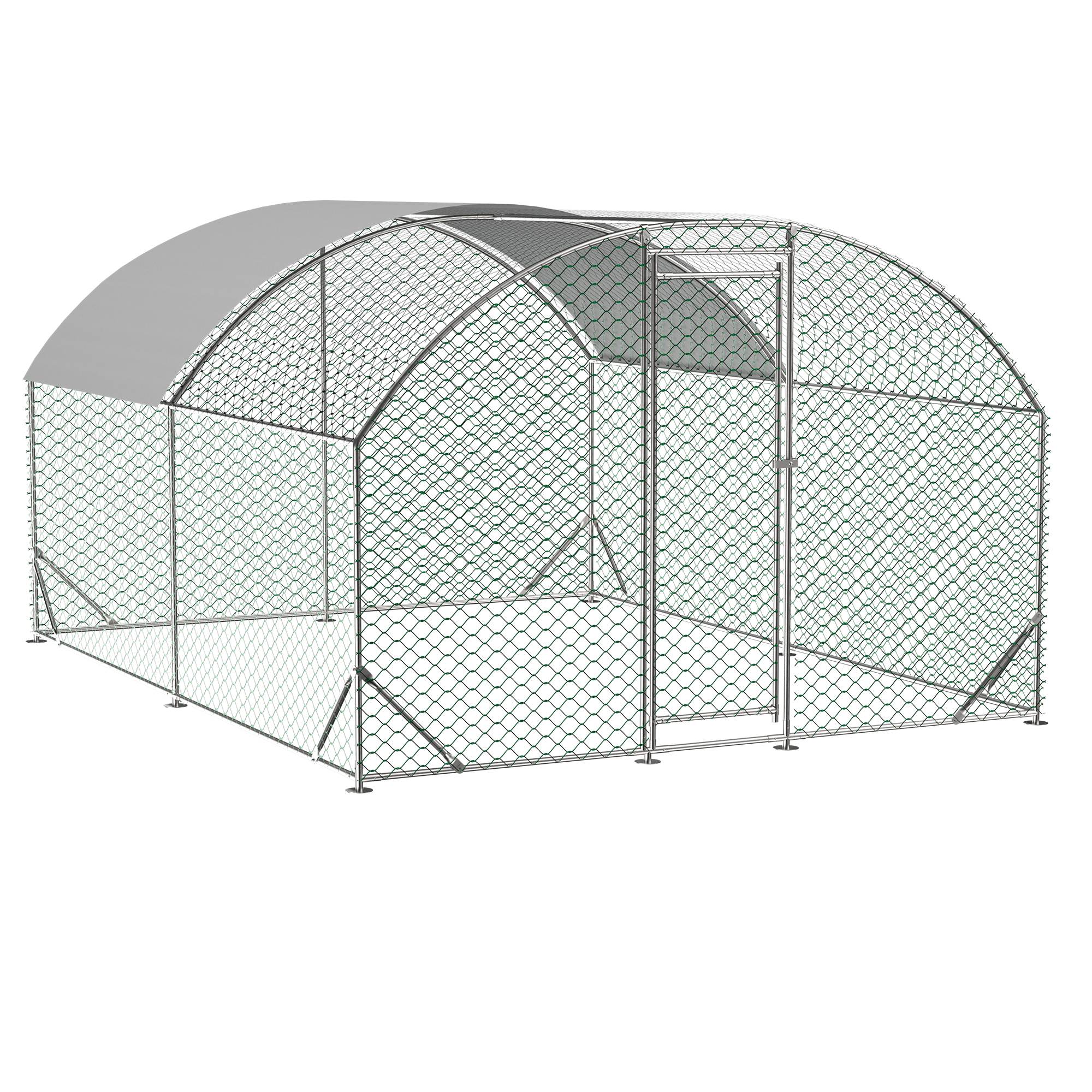 Large Chicken Coop Metal Chicken Run With Waterproof And Anti-UV Cover, Dome Shaped Walk-in Fence Cage Hen House For Outdoor And Yard Farm Use, 9.84 X 13.12 X 6.56 Ft — imagen 1