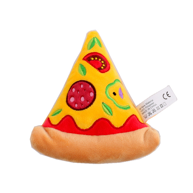 Pet Plush Toy Simulation Pizza Hamburger Steak Ice Cream French Fries Sound Dog Toy Pet Product — image 2