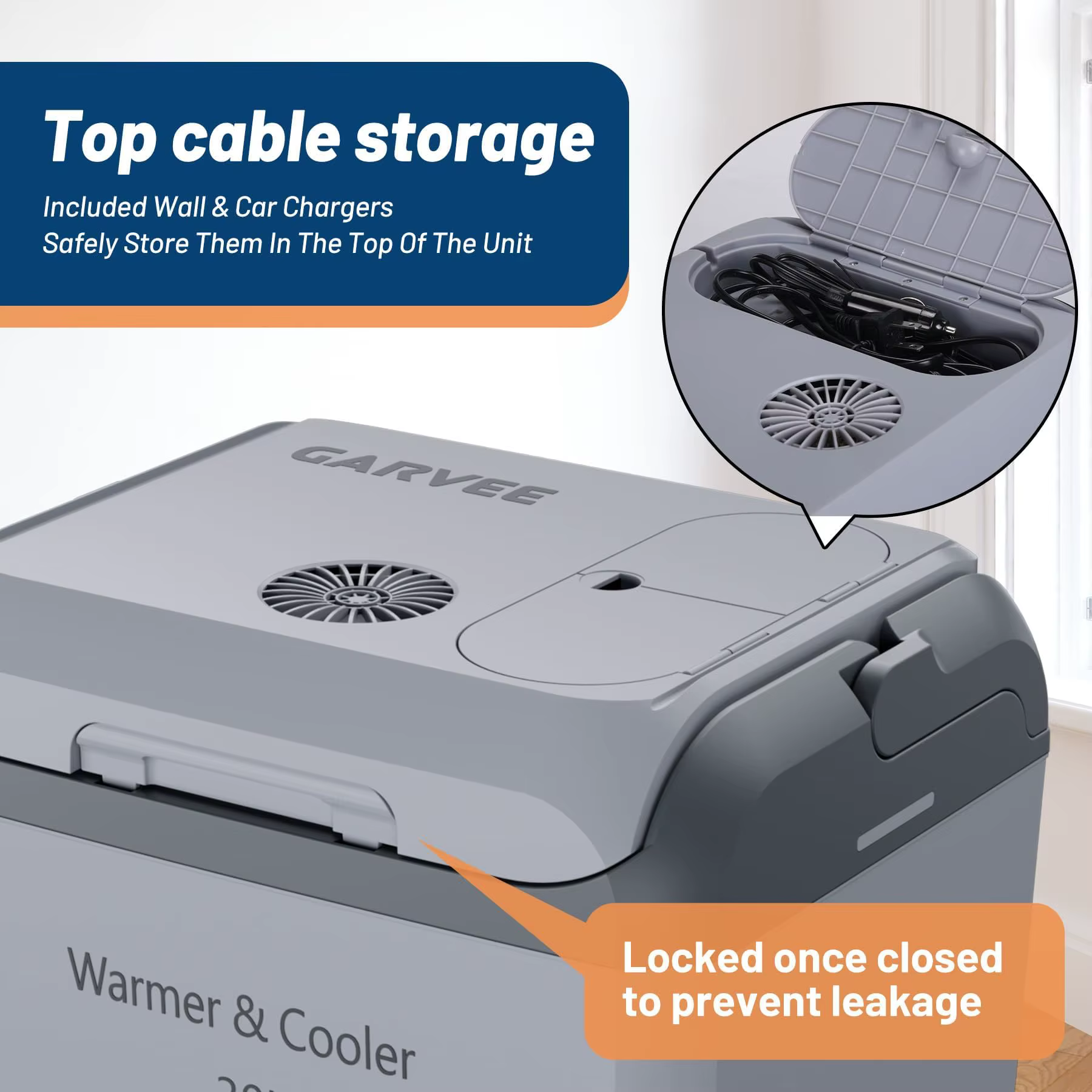 Electric Cooler Car Fridge 32QT 12V And 110V Portable Cooler And Warmer For Truck Ideal For Camping Road Trips And Trucking 32QT Portable Car Fridge With Cooling And Heating Functions — imagen 7