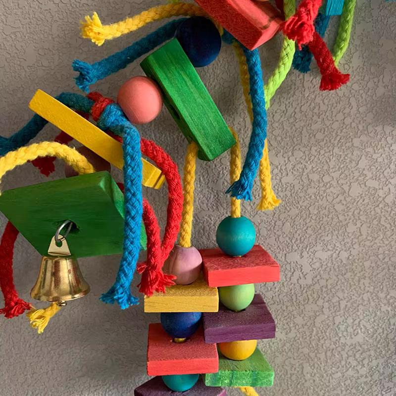 Bird Toy Parrot Colorful Wooden Chewing Toy — image 2