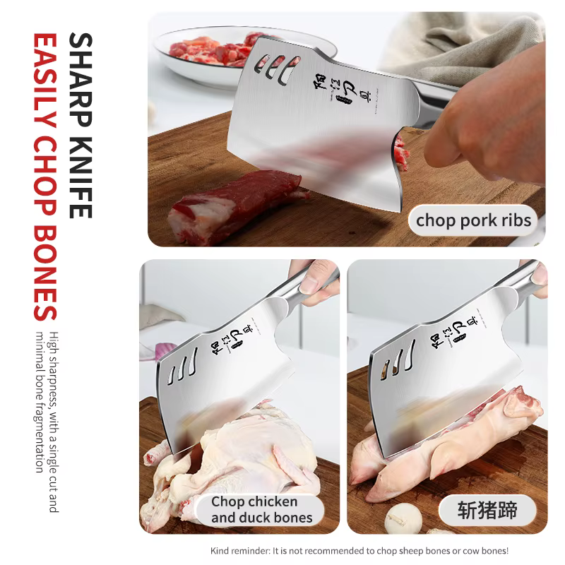 All steel axe knife, stainless steel forging, bone crusher special tool, multi-functional tool, hard food processing special tool — image 3
