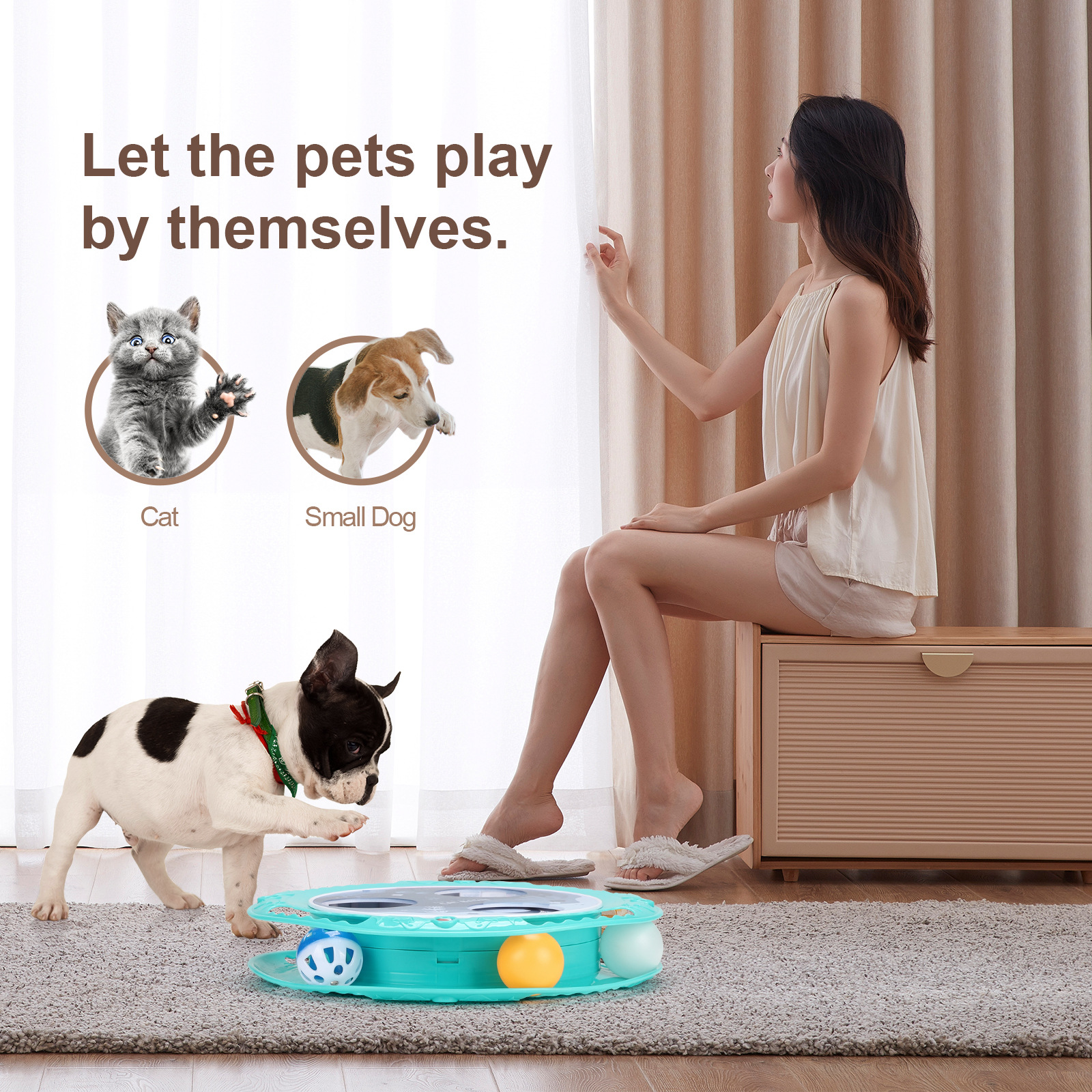 New Interactive Cat Ball Electric Toy 360 Degree Rotation Non-Slip Cat Turntable Toy — image 4