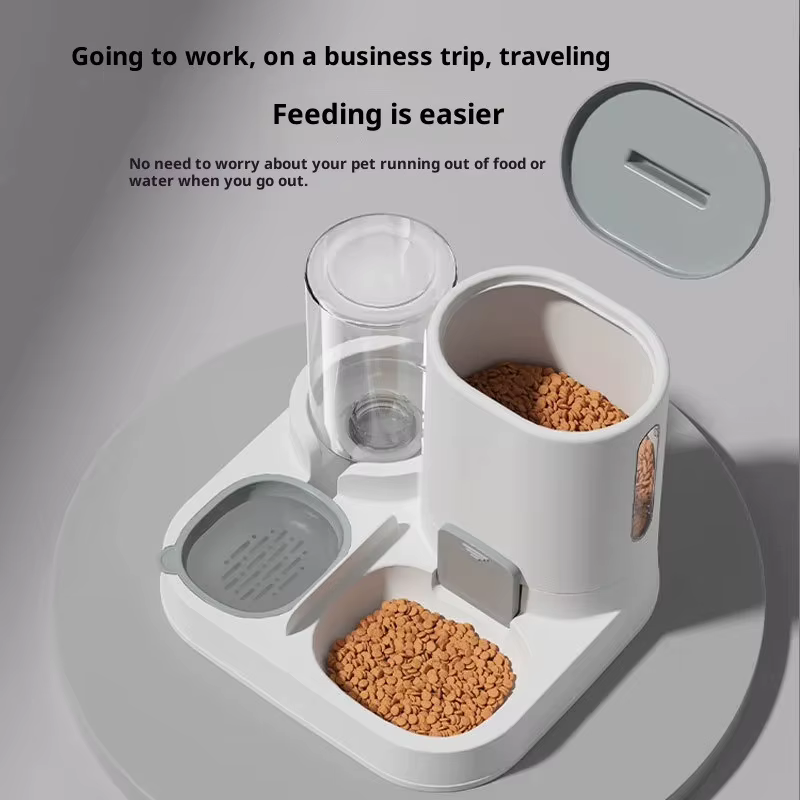 2-in-1 Automatic Pet Feeder & Waterer - Anti-Spill Bowl with Large Capacity Food Storage, Smart Dispenser for Cats Dogs — image 3