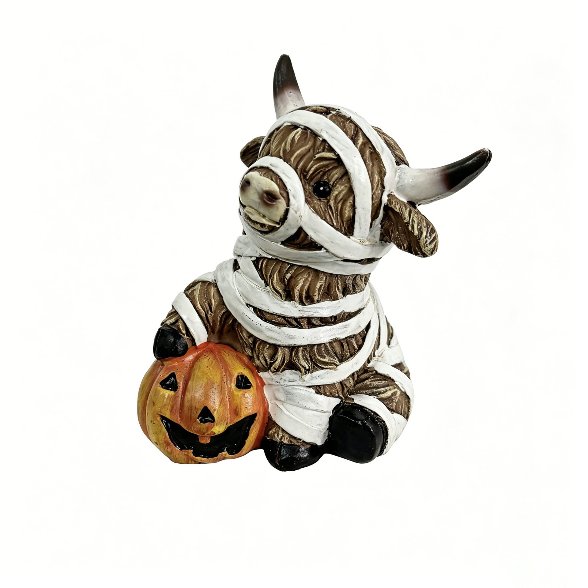 Figura de resino de vaca escocesa en forma de calabaza para decoración de Halloween — imagen 6