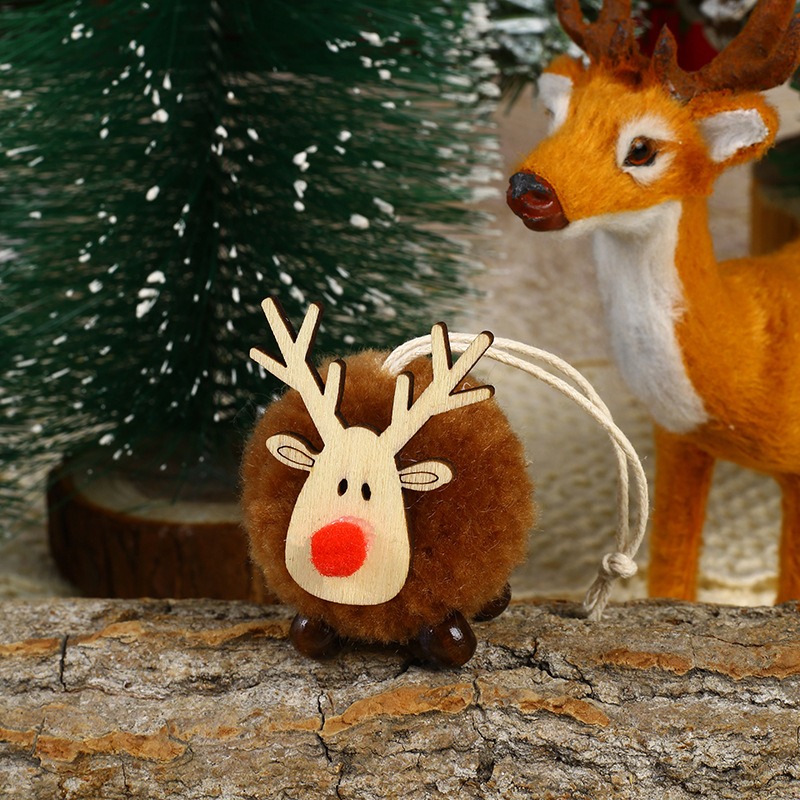 Christmas Decorations Wool Felt Cartoon Deer Pendant Creative New Deer Pendant Christmas Tree Pendant Gift — image 2
