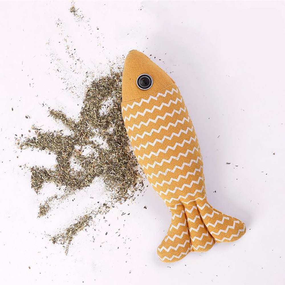 Juguete de Pescado de Catnip para Gatos, Cojín de Lona, Juguetes Interactivos para Kitten con Sonido y Textura — imagen 8