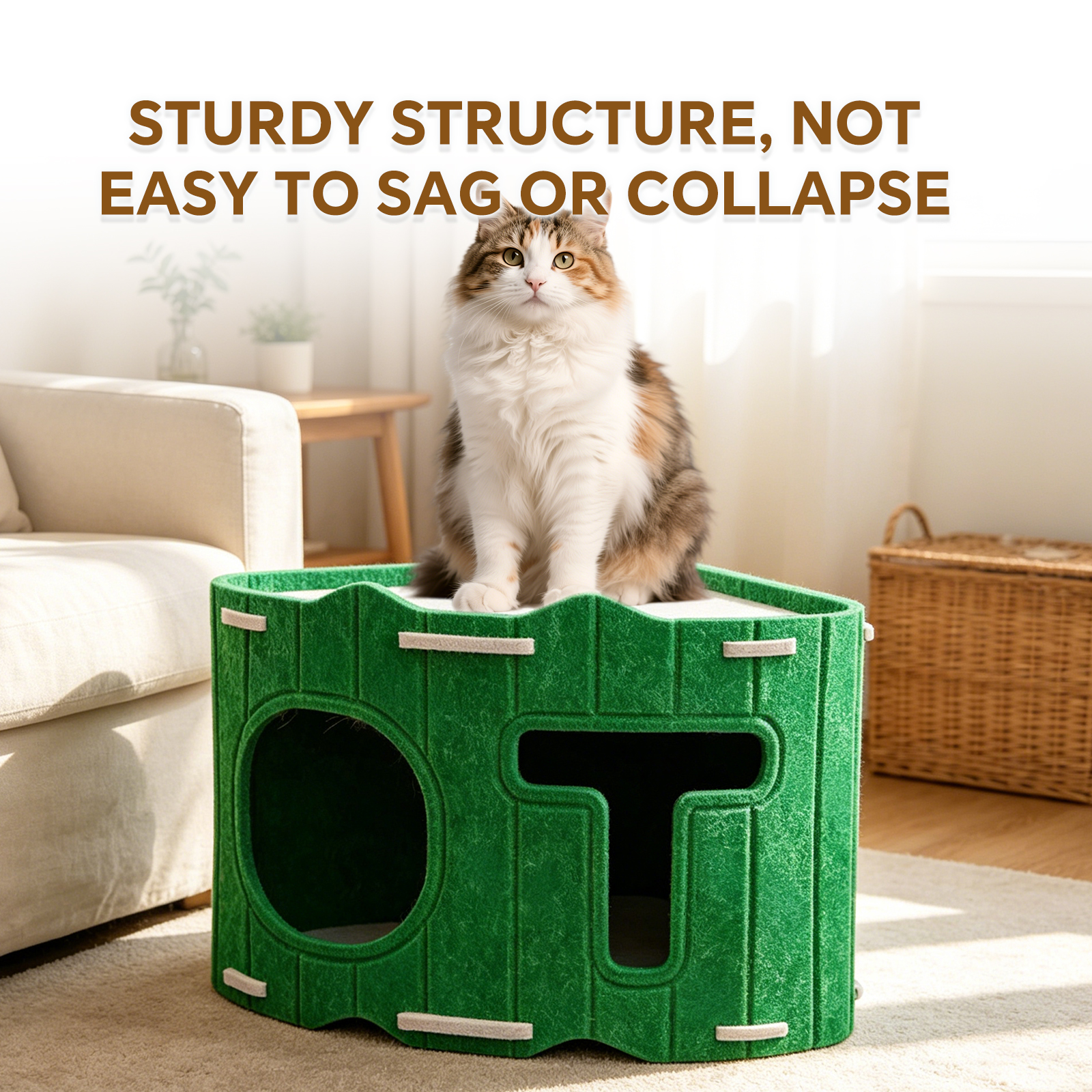 Casa de Gato Móvil y Resistente de Feltro con Cueva Desmontable, Combinación Libre para Escondites de Mascotas Interiores, Albergue Seguro para Familias con Varios Gatos — imagen 7