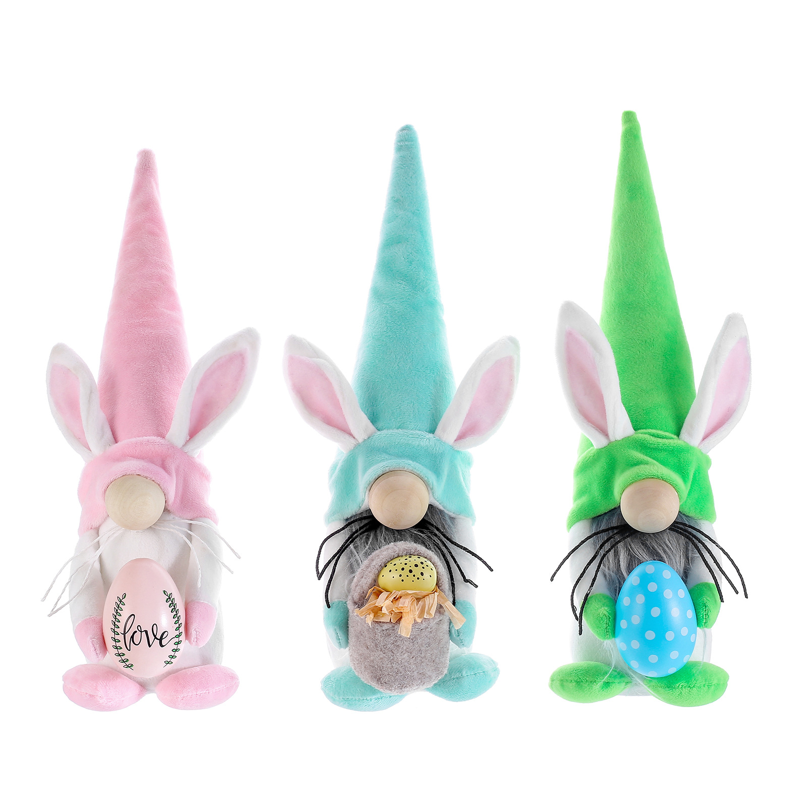 Conejito de Pascua con Huevo de Pascua Figura de Muñeca sin Rostro Gnomo Enano Decoración de Festival — imagen 6