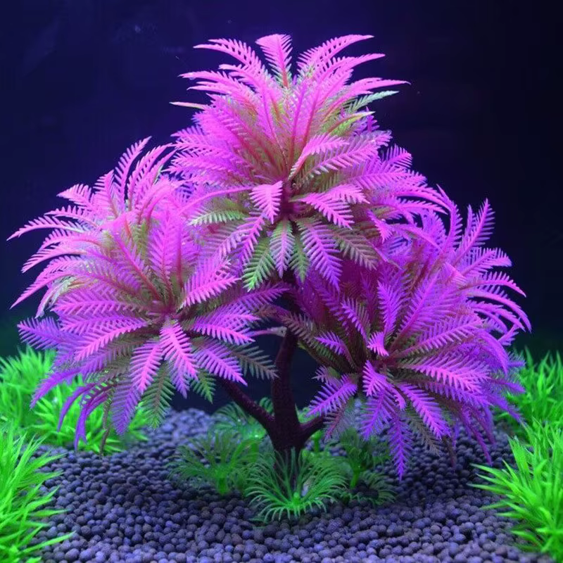 Planta de simulación decorativa para acuario, pasto acuático ornamental, hojas y árboles artificiales para vista subacuática, decoración de pecera — imagen 2