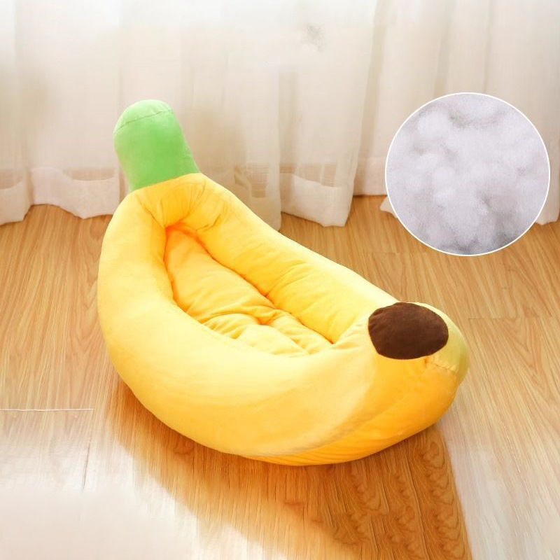 Comfortable All-Season Non-Slip Durable Pet Banana Bed Dog Bed Cat Bed Thick Warm PP Cotton Cat Dog Mat for Sale — image 7