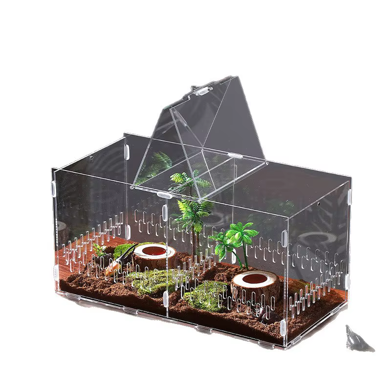 Reptile Terrariums Breeding Tank, Acrylic Breeding Box Terrarium Cage Tank for Small Reptiles, Insects, Lizard, Home Office — image 5