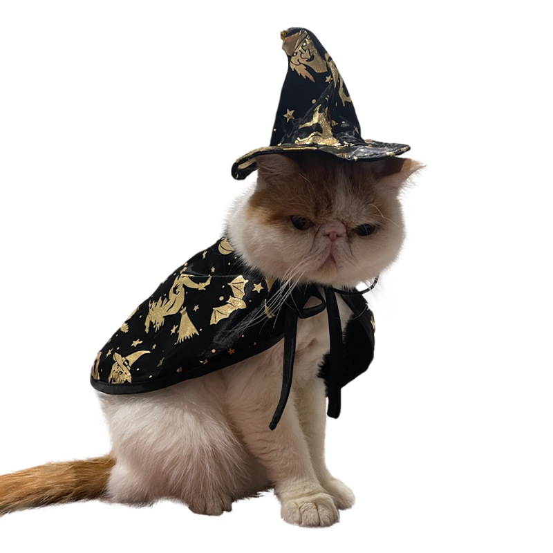 Traje de Bruja de Halloween para Gatos - Capa Mágica de Hada — imagen 1