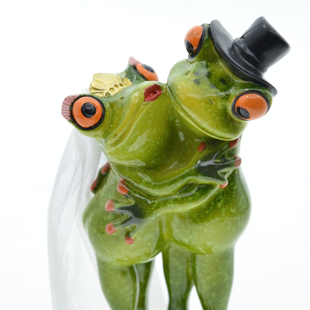 Creative Lovely Nordic Garden Home Decoration Couple Frog Resin Crafts Decoration Wedding Valentine's Day Gift — image 4