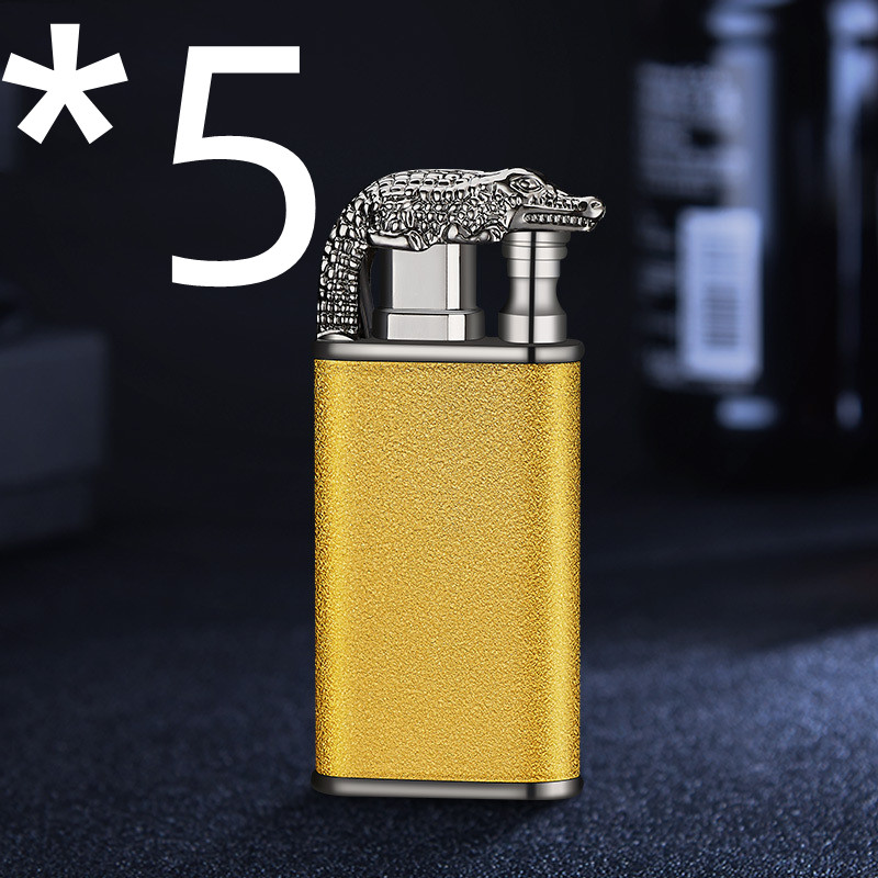 Creative Blue Flame Lighter Dolphin Dragon Tiger Double Fire Metal Winproof Lighter Inflatable Lighter — image 40
