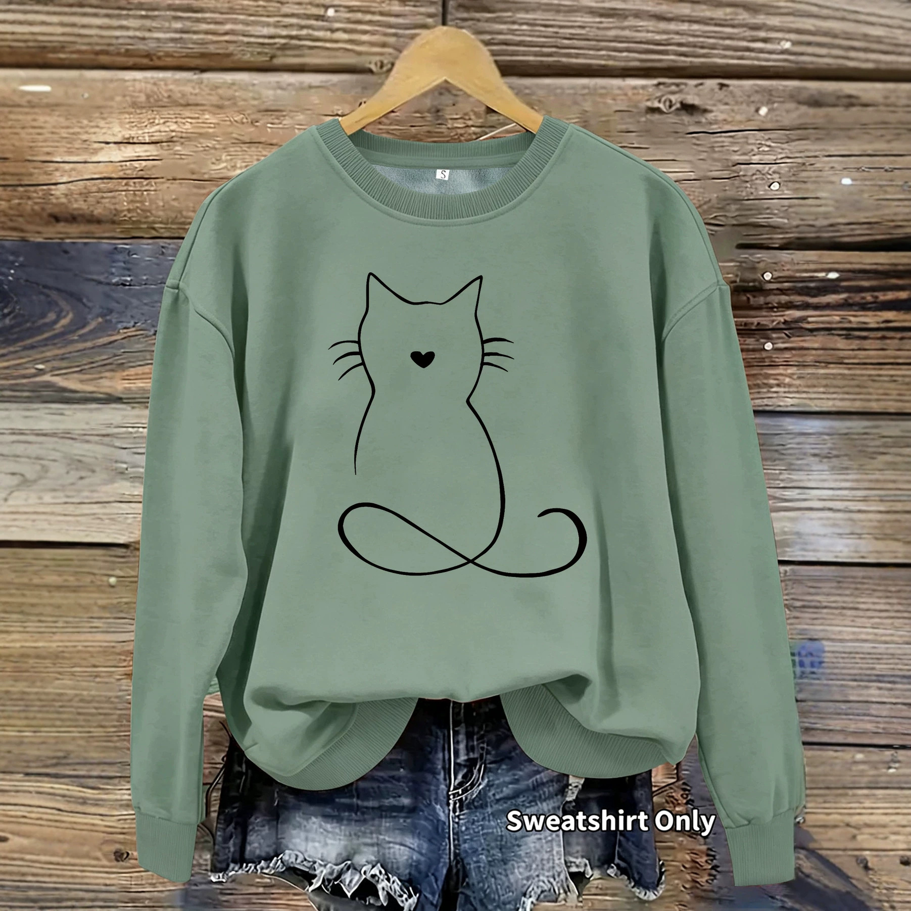 Printed hoodie with kitten pattern — image 5