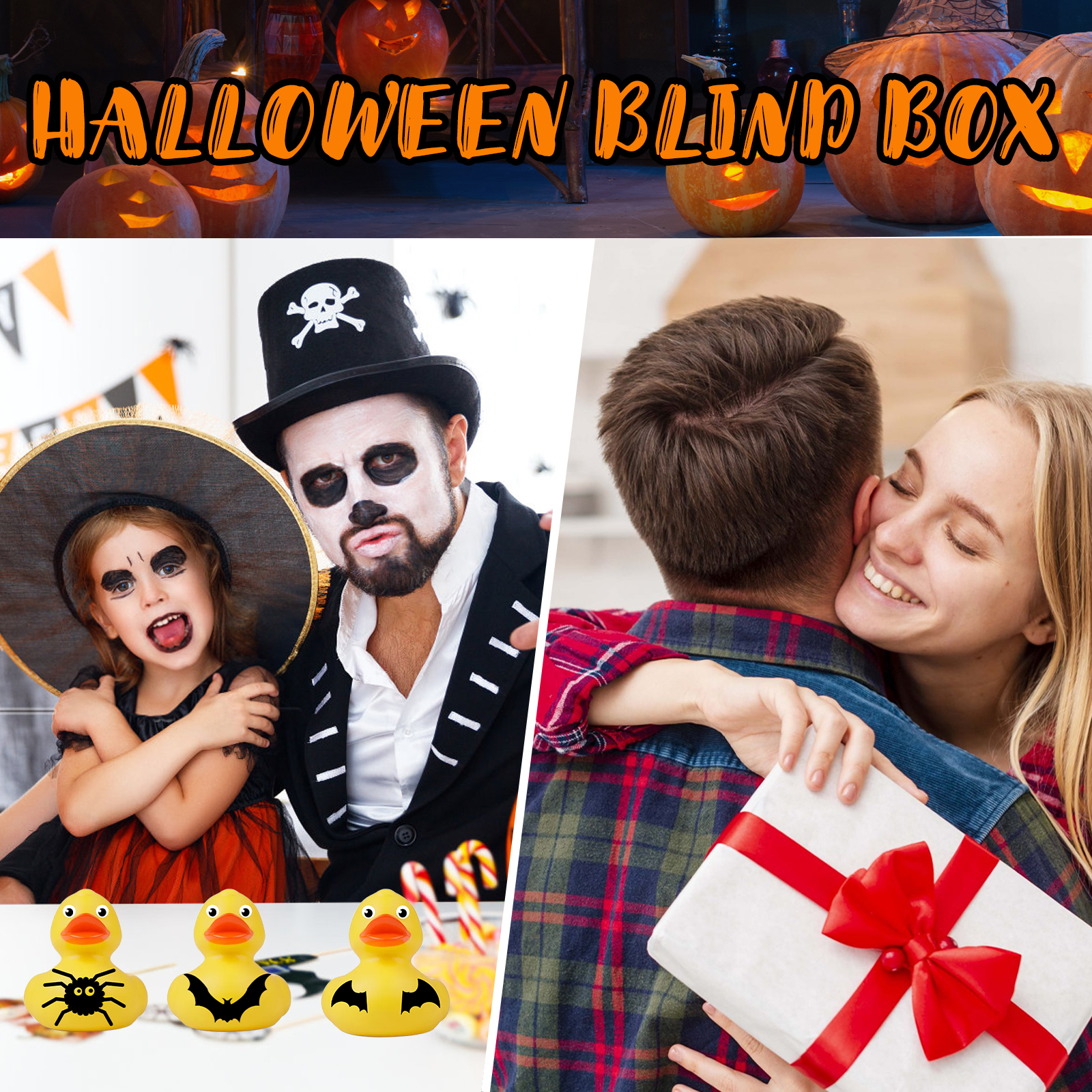 Halloween Duck Blind Box, Advent Countdown 24 Grid Surprise Decoration Rubber Duck Toy Gift Box — image 3