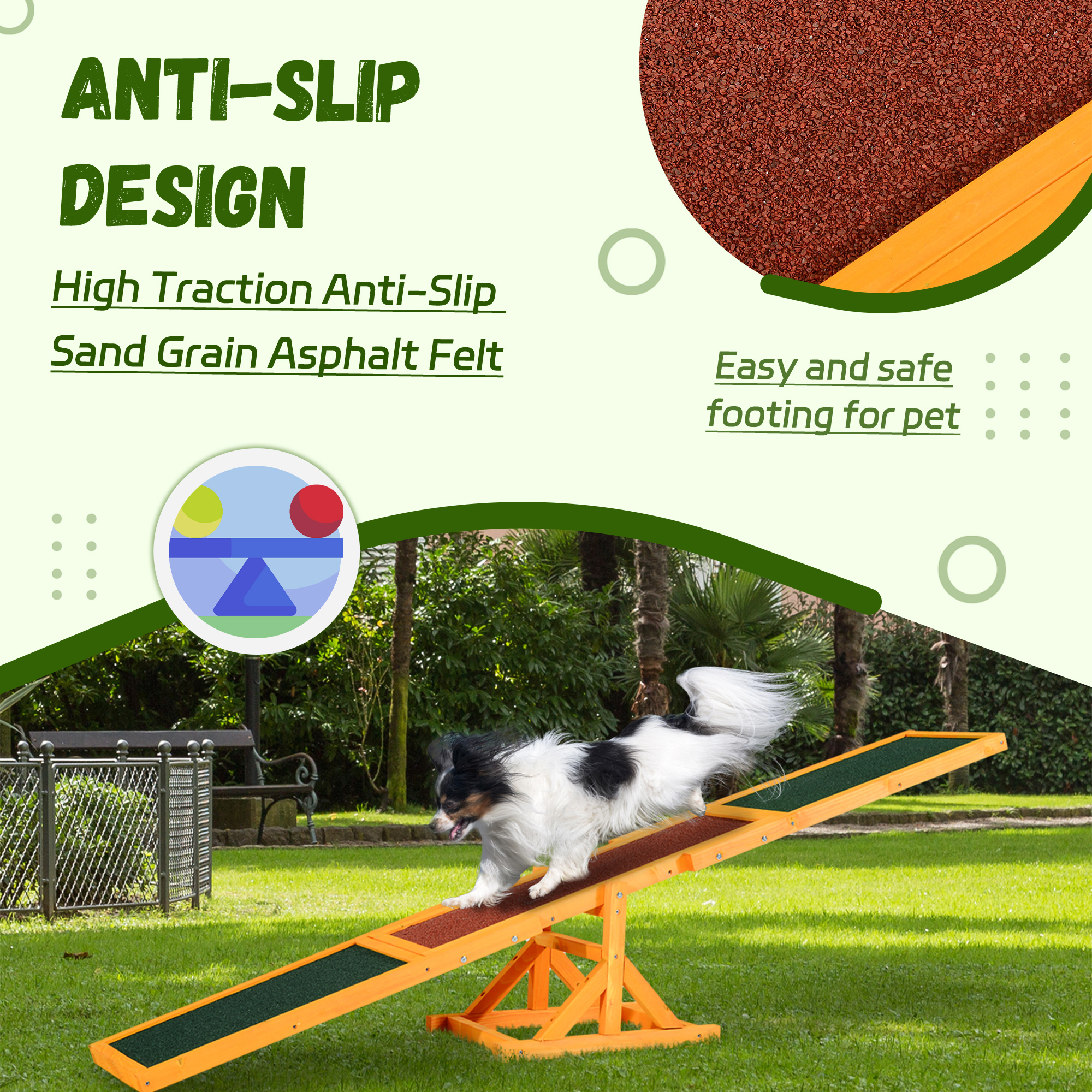 Sistema de Gimnasia Canina con Plataforma de Equilibrio en Madera Natural para Entrenamiento y Ejercicio al Aire Libre, Juguetes para Perros, Resistente al Tiempo — imagen 8