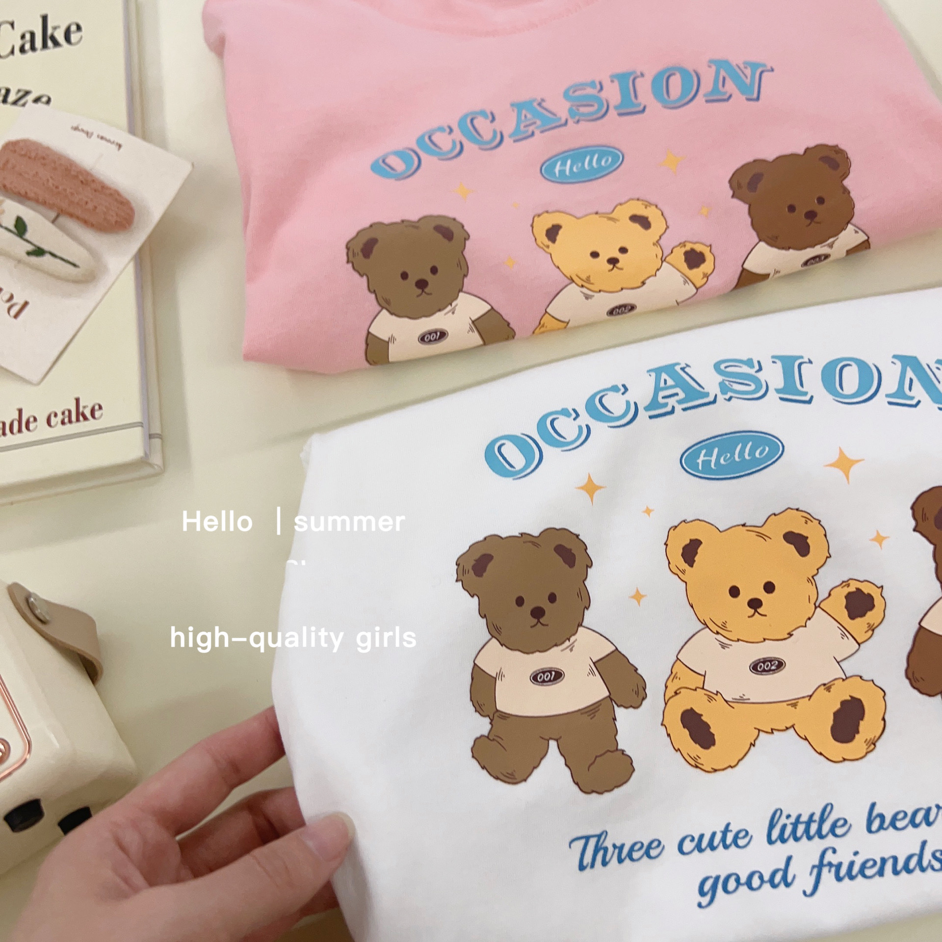 Cute Bear Cartoon Kids' Short Sleeve T-Shirt for Boys and Girls — image 3