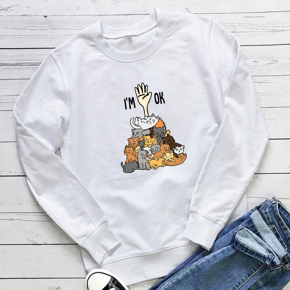 A pile of cat letter printed hoodies — image 3