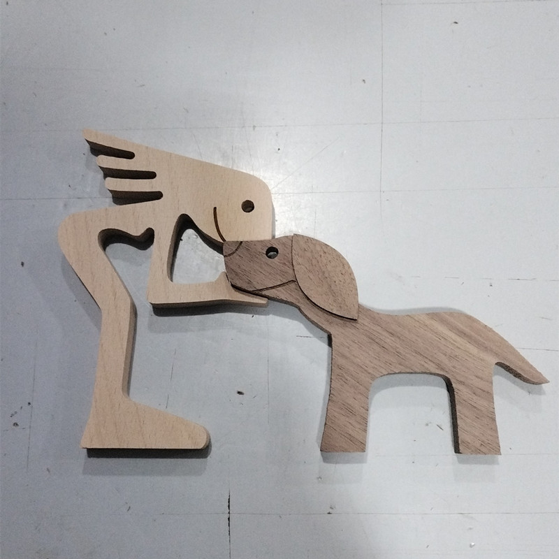 Escultura de Madera para Decoración de Hogar con Perro y Dueño - Regalo de Navidad para Amantes de los Animales — imagen 21