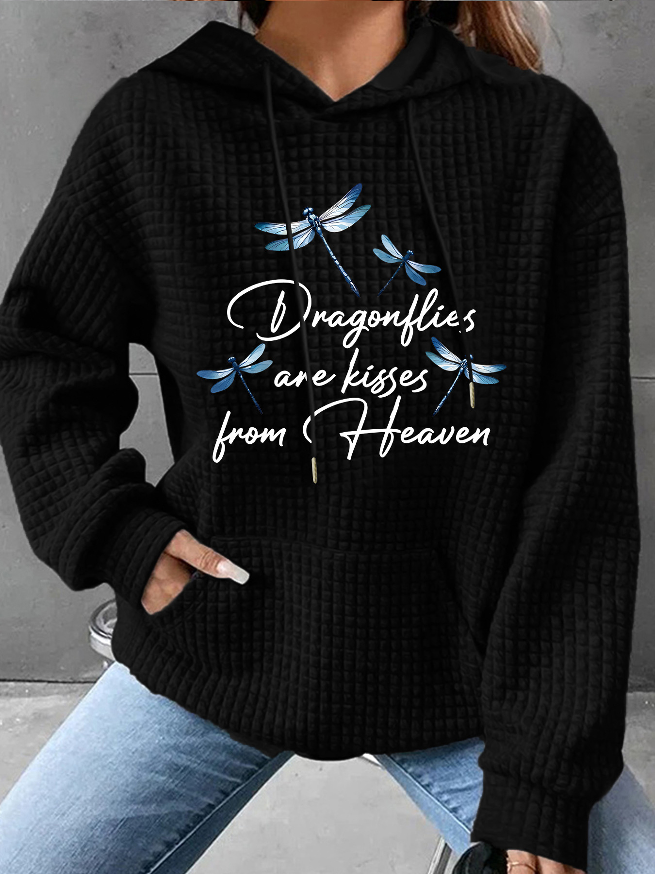 Waffle long sleeved dragonfly printed hoodie — image 7