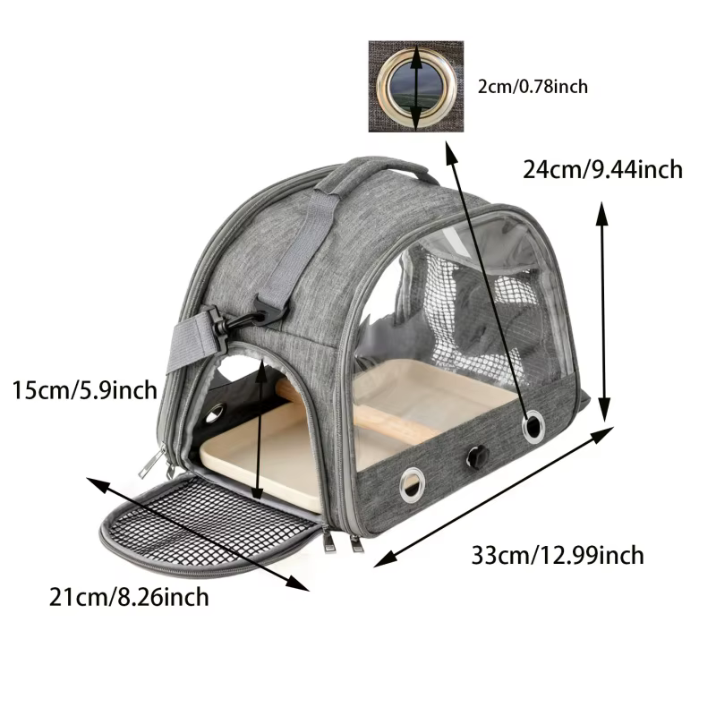 Portable Foldable Bird Cage Equipped with plastic chassis Handheld small pet bag Suitable for Parrot Hamster Hedgehog Chipmunk — image 3