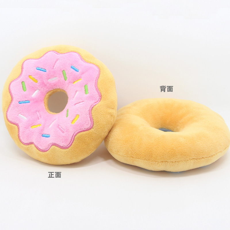 New Donut Pet Plush Toy 15cm Donut Christmas Series Dog Sound Toy — image 7
