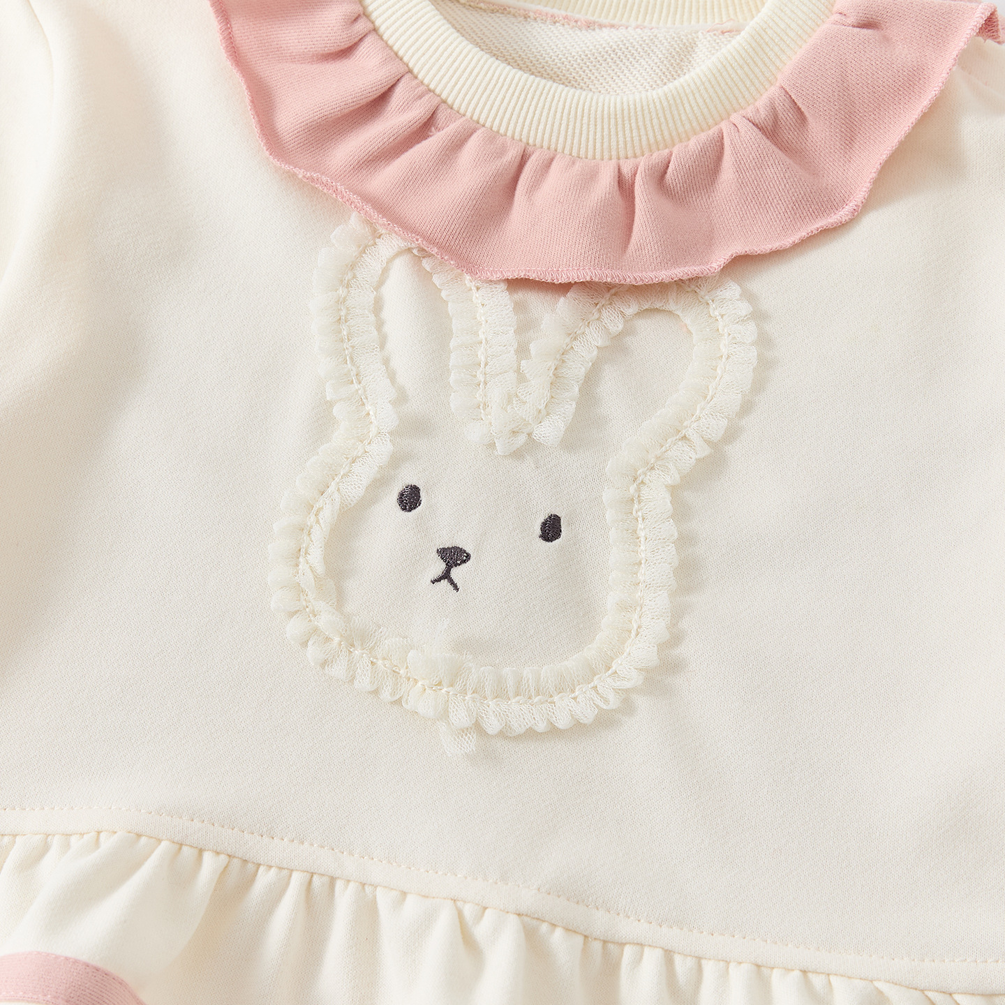 Cute Rabbit Long Sleeve Top for Baby Girls Sweet Cartoon Hoodie Sweatshirt — image 5