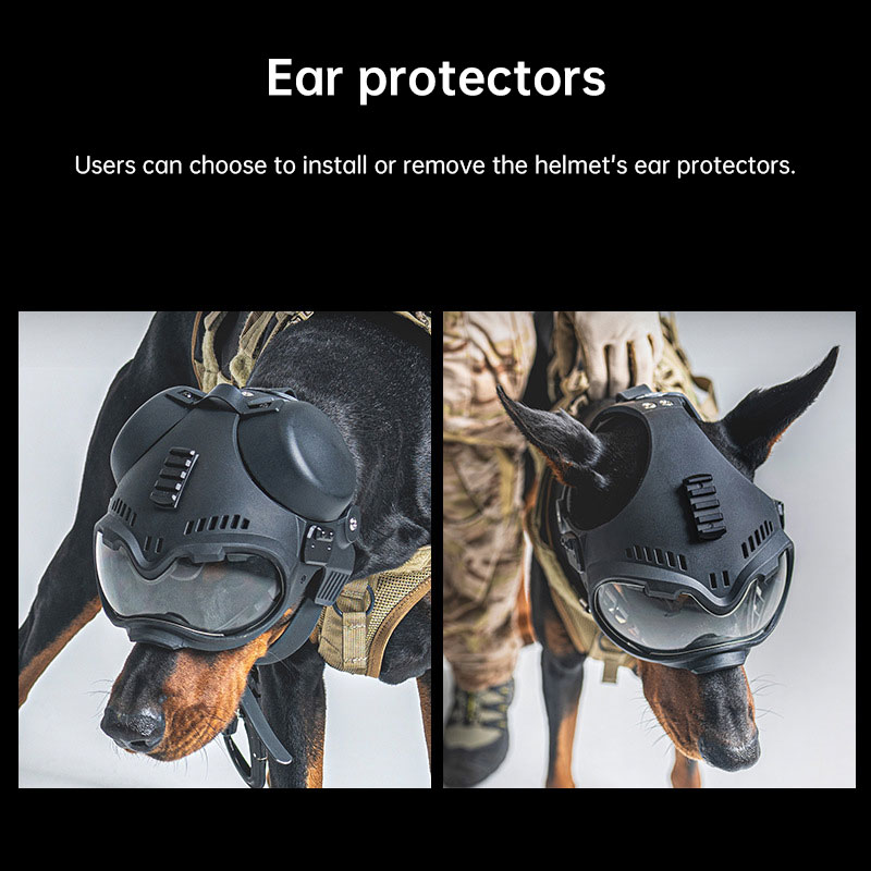 K9 Tactical Dog Helmet - Hunting/Military Training, Motorcycle Protection + Goggles — image 2
