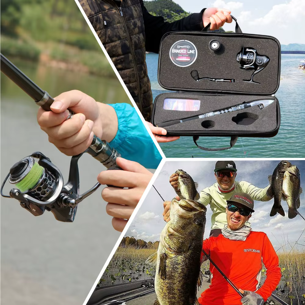 Sougayilang Fishing Rod Combos with Telescopic Fishing Pole Spinning Reels Fishing Carrier Bag Lure line Sets For Travel Fishing — image 6