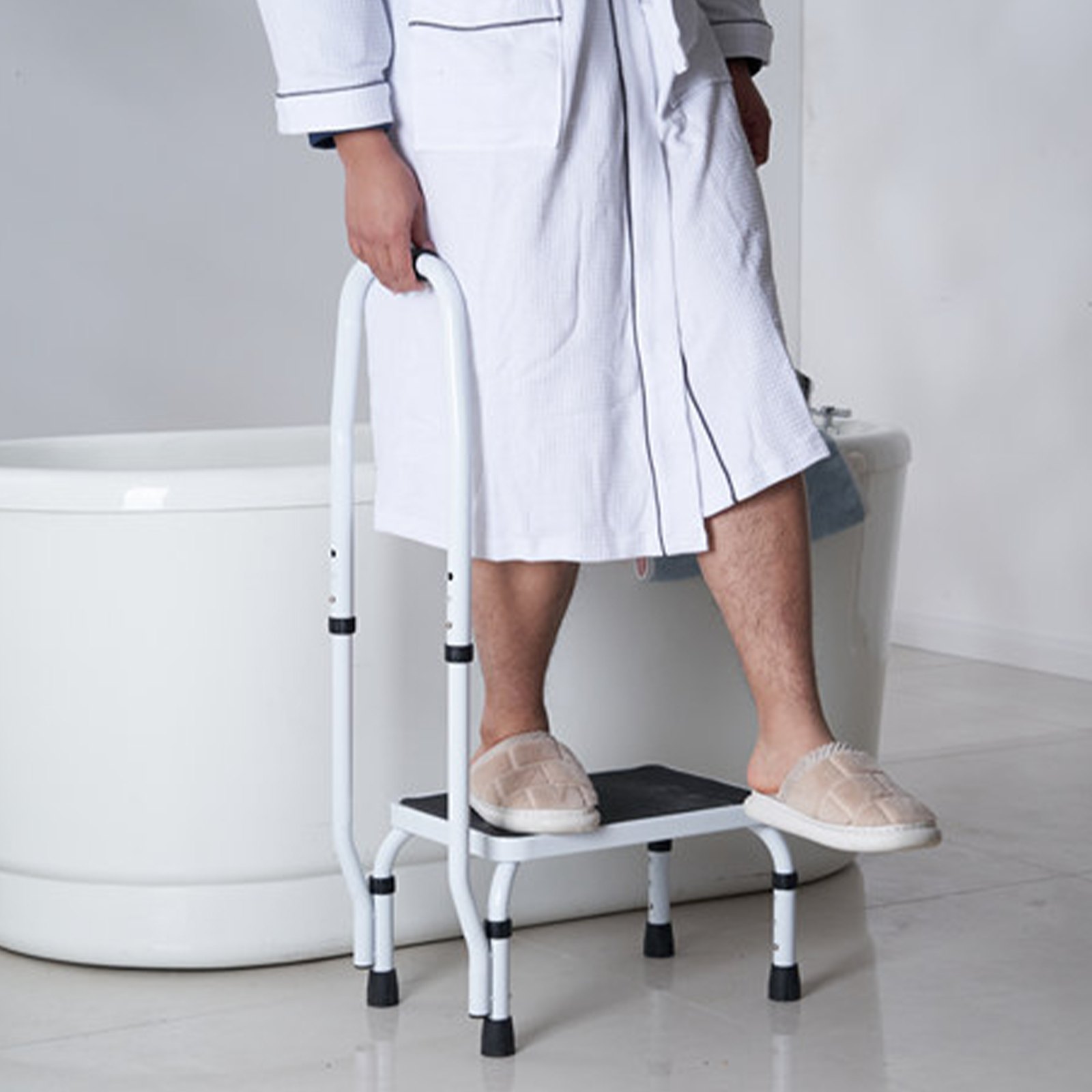 Step Stool 1-Step 330lbs Capacity, 3 Adjustable Height With Handle Steel Step Ladder, Portable Toddler Step Stools For Adults, Non-Slip Sturdy Step Ladders For Office, RVs, Pets — imagen 5