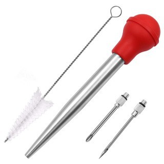 Stainless Steel Turkey Needle Chicken Pump Silicone Chicken Pump Turkey Seasoning Pump Tool Silicone Oil Suction Pipe — image 13
