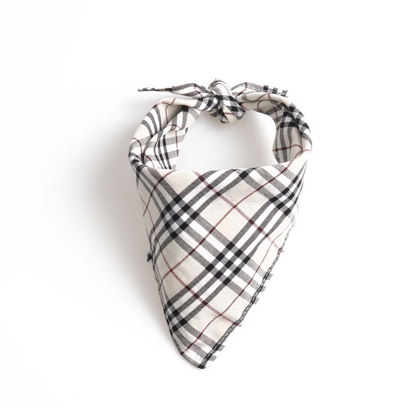 Pet triangle scarf, neck tie, saliva towel, dog scarf, double-layer Scottish British style — image 6