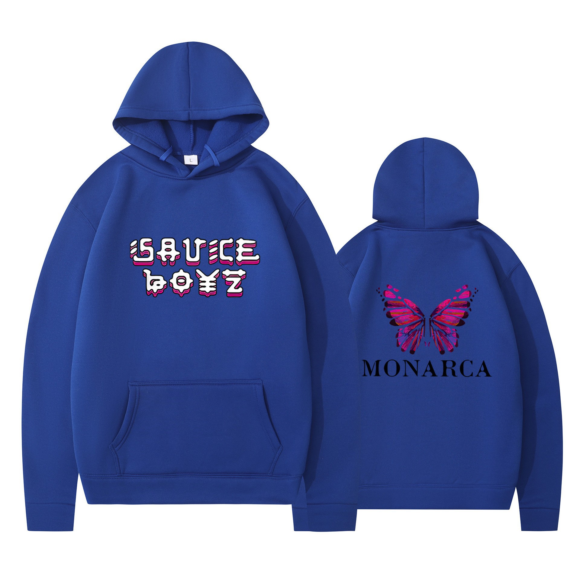 Hiphop Butterfly Print Hoodie Unisex Long Sleeve Sweatshirt Casual Top — image 9