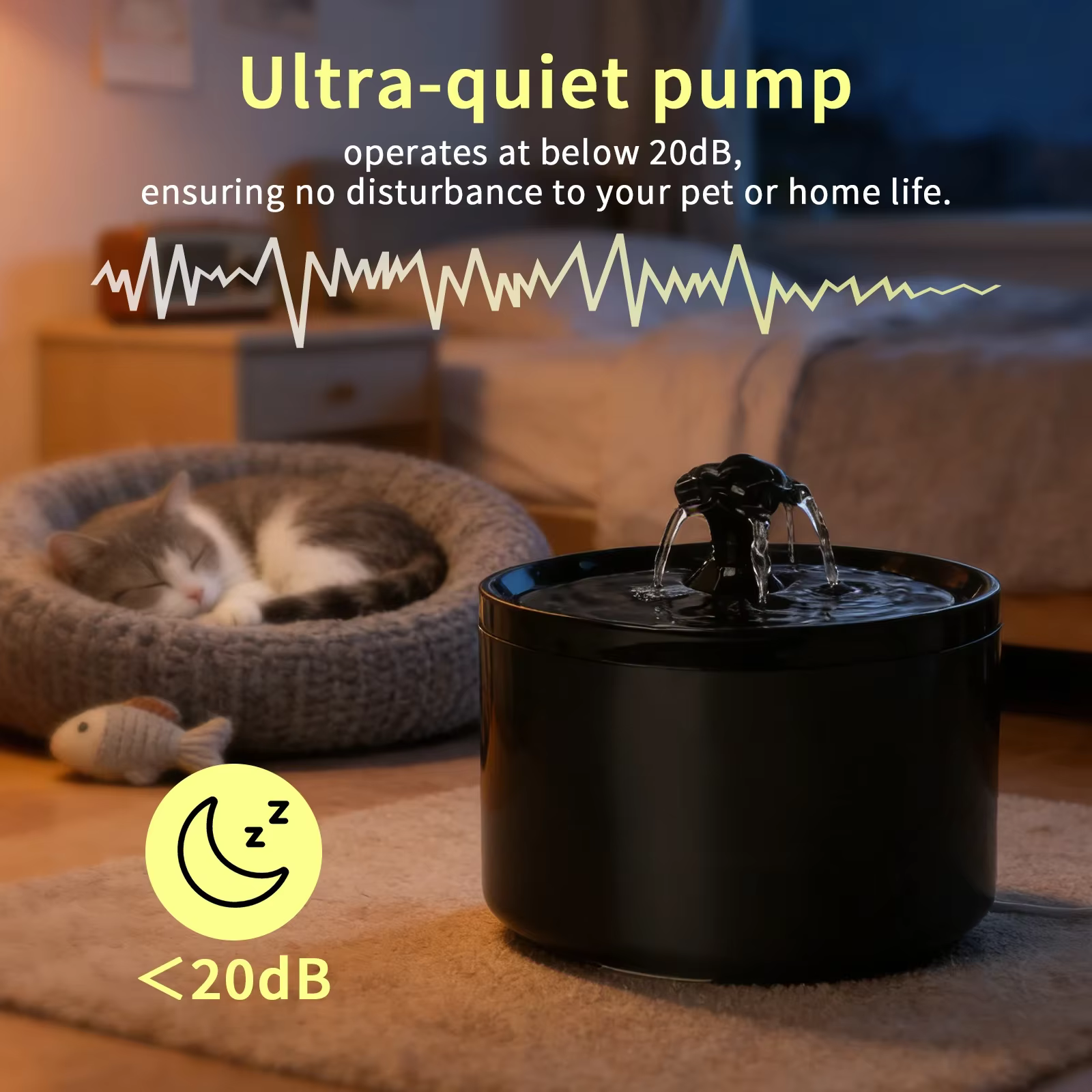 Fuentes de agua para gatos: fuente automática con circulación y filtrado silencioso — imagen 6