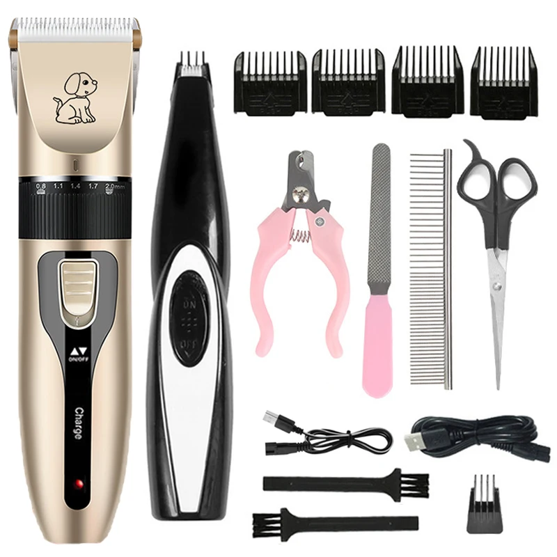 Electric Pet Clipper Grooming Kit For Dogs Reachageable Trimmer Haircut Cat Hair Cutting Remover Professional Machine Set — image 1